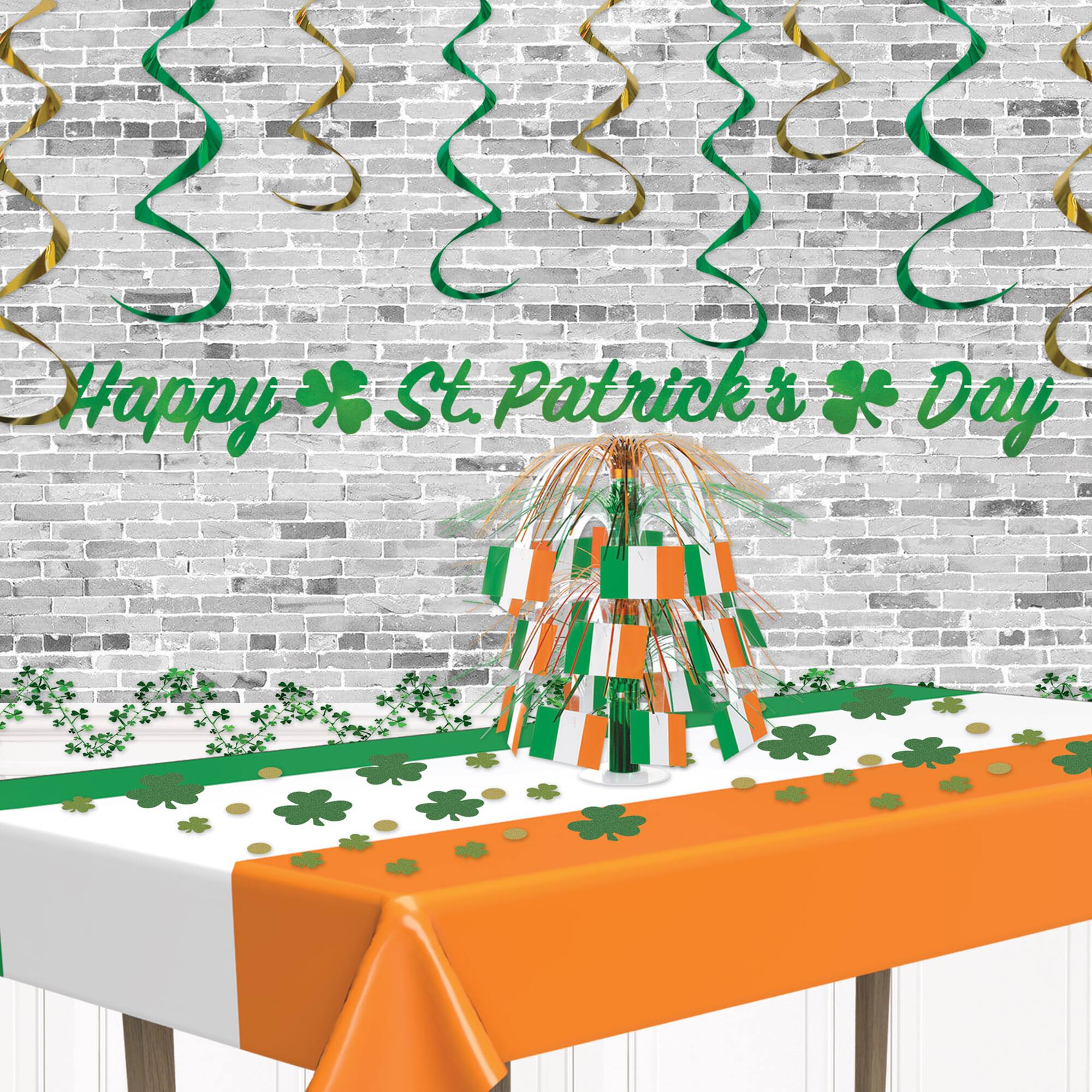 Beistle 54" x 108" Irish Plastic Table Covers, 2ct.